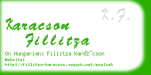 karacson fillitza business card